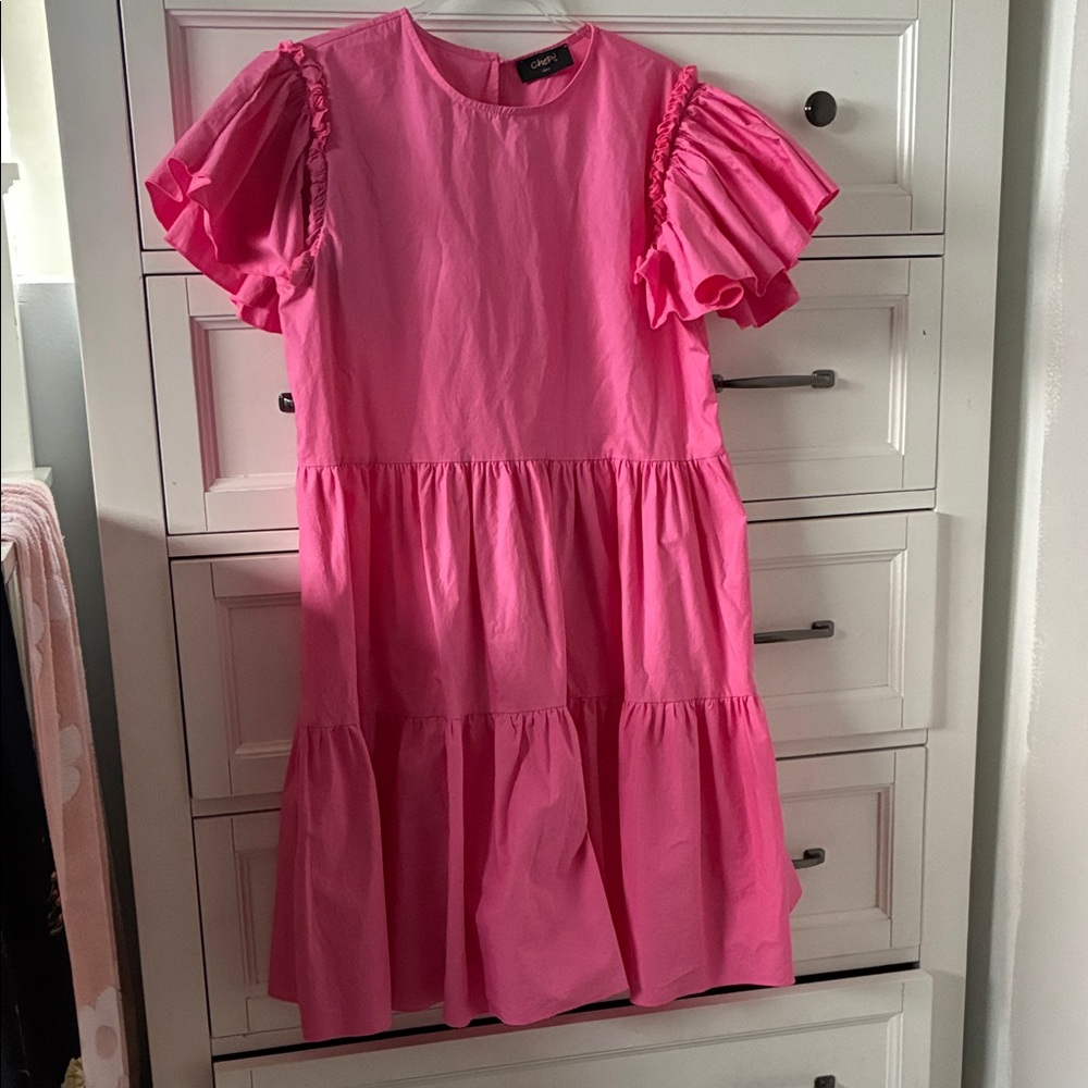 Pink Ruffled Dress size L